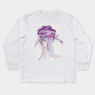 Ostrich Painter Kids Long Sleeve T-Shirt